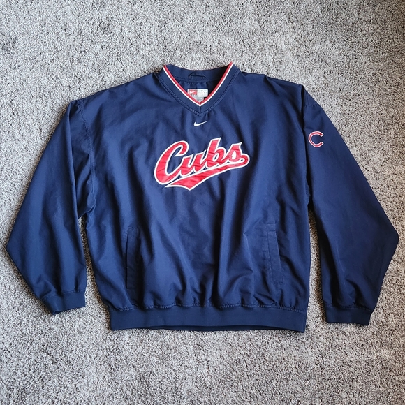 VTG Nike Team Chicago Cubs Jacket Mens XXL Windbreaker Pullover MLB Baseball - Picture 1 of 5